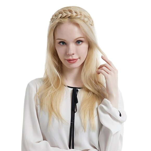 Braided Headband Synthetic Large Width Boho Hair Accessory for Women Girl main image 7